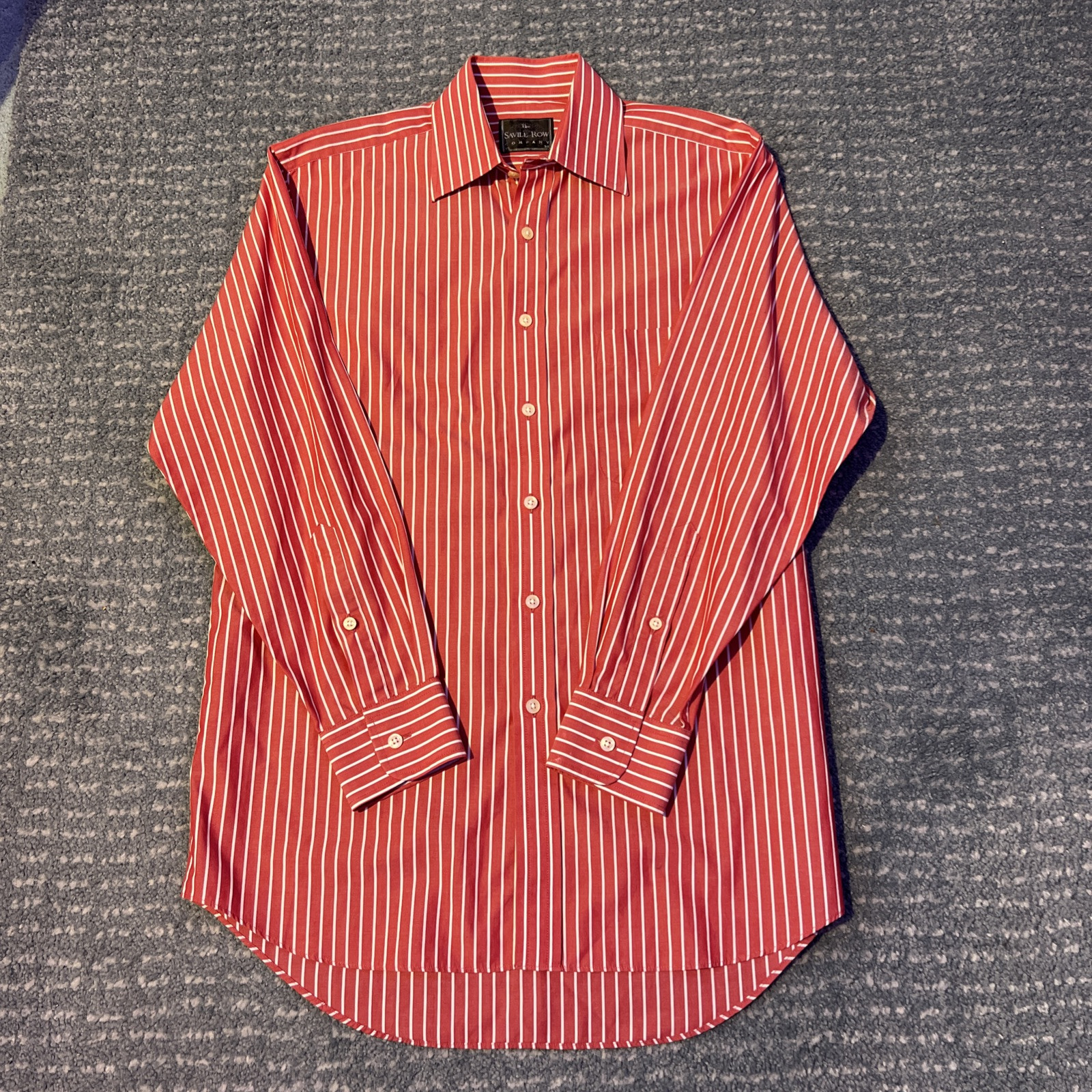 FILA Camicia uomo The Savile Row Company righe rosse collo 15” circonferenza petto 38” ❤️