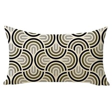 Modern Arc Geometric Lumbar Decorative Throw Pillow Cover 12 x 20, Rectangular