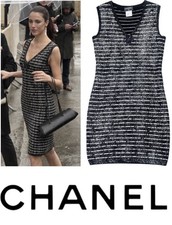 4K Chanel Vintage 2010 Black White Sequin Crystal Dress 34 36 38 2 4 6 Vtg S M