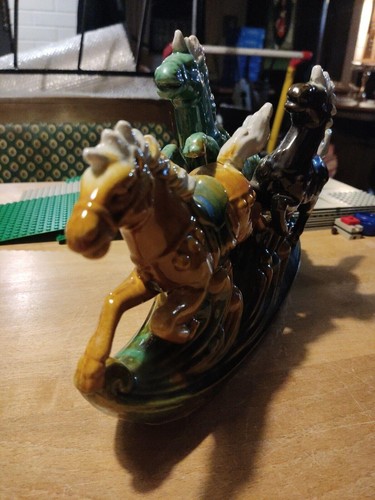 Galoppierende Pferde Figur Tang Sacai Nachbildung - Bild 3 von 6