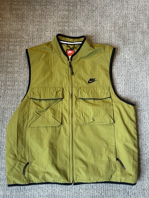 Nike Tech Woven Green Pockets FZ Utility Wind Vest Men's XL FZ0748