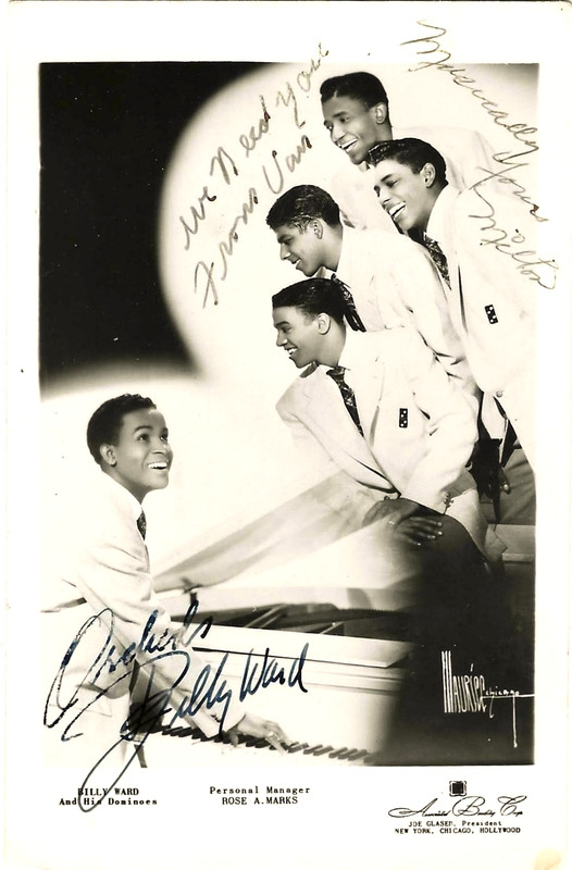 Vintage 1950s SIGNED Real Photo~African American R&B Group~Billy Ward & Dominoes