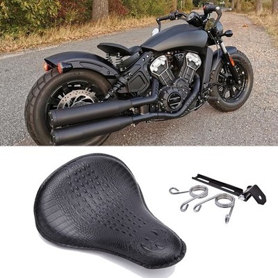 Motorcycle Alligator 13'' Large Solo Seat Saddle For Indian Scout Bobber Chopper