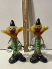 Lot Of 2 Vintage Mcm Murano Italy  Art Glass Clowns W/ Original  Labels