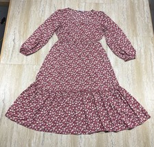 Miss Sparkling Womens Size M Long Sleeve Pink Floral Print Maxi Dress 