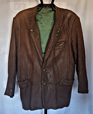JACKET VINTAGE DISTLER TRACHT OKTOBERFEST DIRNDL TYROL ALPINE LEATHER MENS 44 54