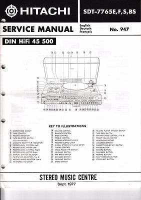 Service Manual-Anleitung für Hitachi SDT-7765 