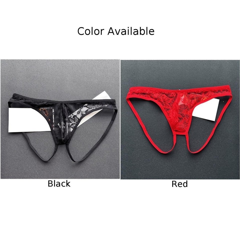 Premium Quality Men's Lace Lingerie Shorts Low Waist Panties Underwear