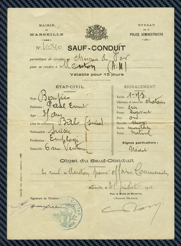 Great War - Except conducted by railway - MARSEILLE -- CHIN - 1915