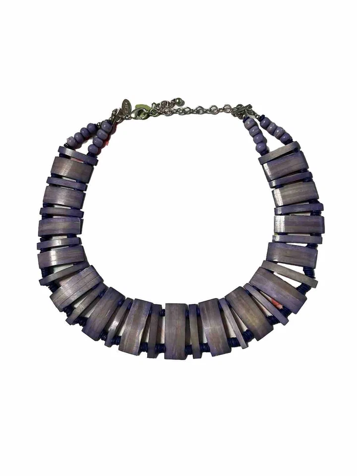 Gargantilla Chicos Collar Boho Púrpura Hippie Bohemio Artístico Terroso Cuentas Madera Foto 3 de 4