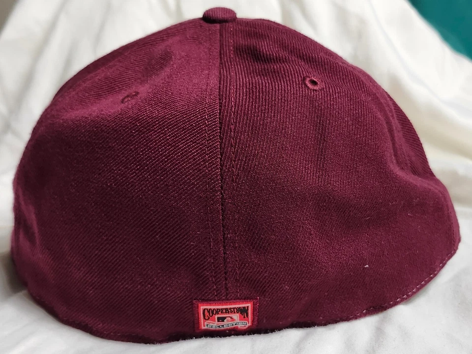 Gorra de los Dodgers de Los Ángeles Colección Cooperstown 1958 Color Plano Rojo Talla 8 Foto 3 de 4