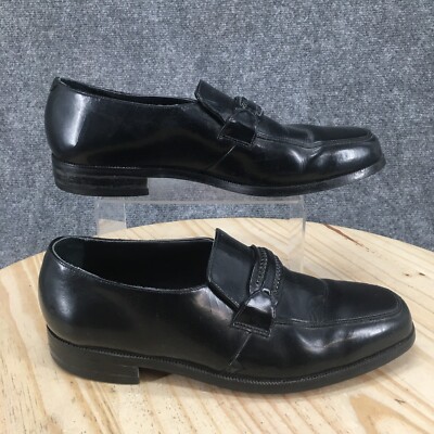 FLS Florsheim Shoes Mens 10.5 3E Penny Loafers Black Leather