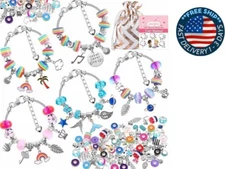 Kit para hacer pulseras con dijes de 85 piezas, cuentas para pulseras con dijes