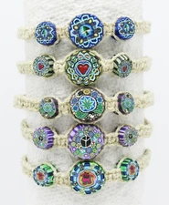 New Adjustable Surfer Hemp Fimo Bead Bracelet Marijuana Peace Heart etc.. #B1009