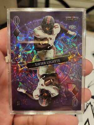 2023 Xavier Legette Wild Card 5 Draw Stacked Deck 1/1 Scope SSP Queen Of Diamond