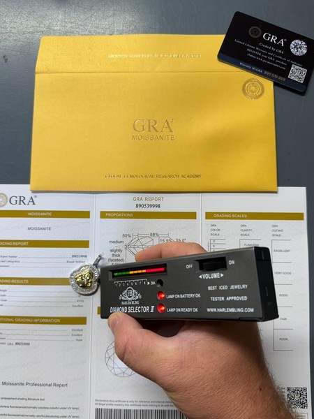 Alternate view of Buddha Pendant Real Moissanite Solid 925 Silver 14k Gold Plated Iced Necklace