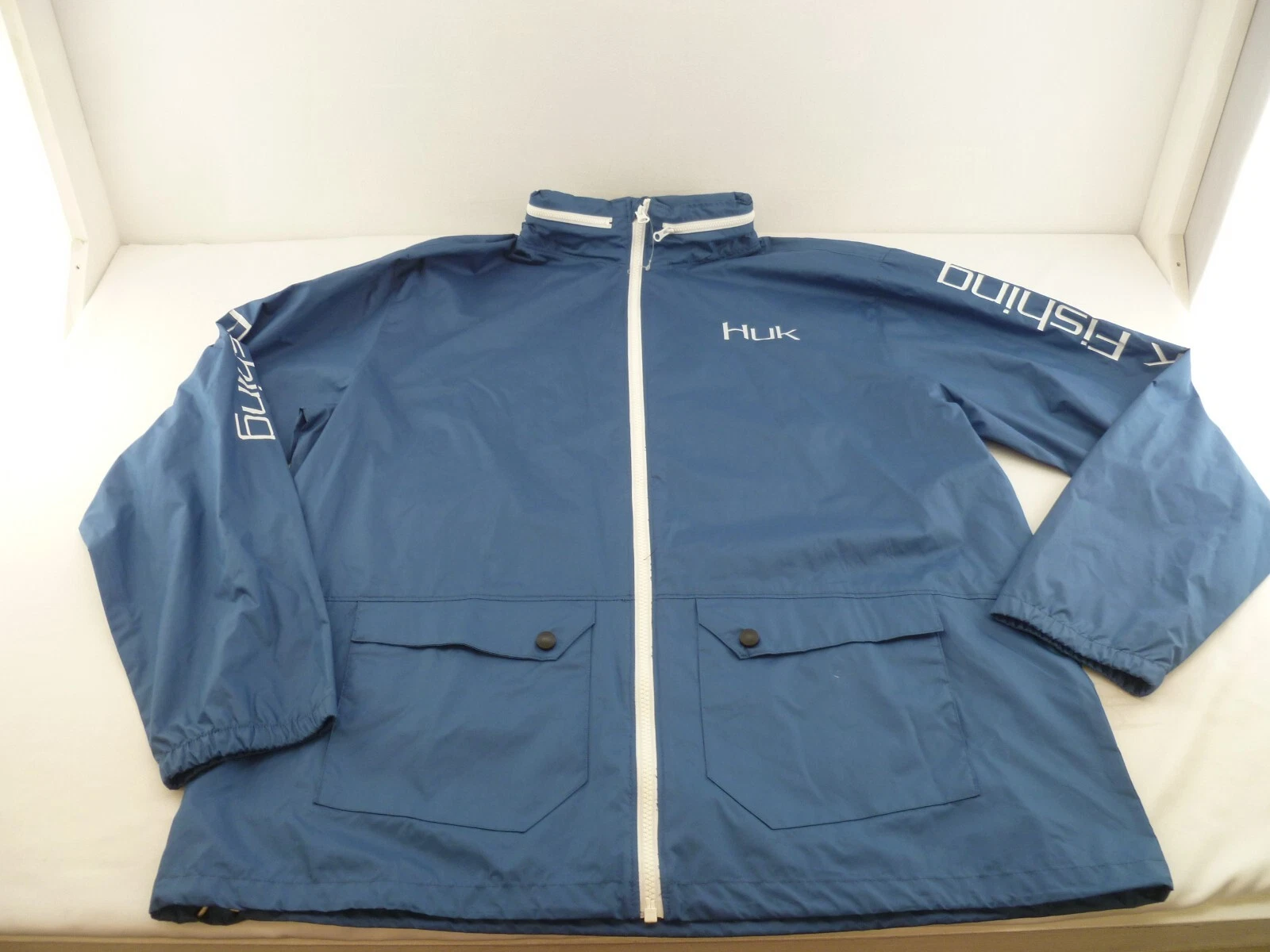 NWOT Men's Huk Fishing Breaker Full Zip Fishing Jacket-Large, Blue