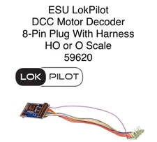 ESU LokPilot DCC Motor Decoder ~ 8-Pin Plug With Harness ~ HO or O Scale 59620