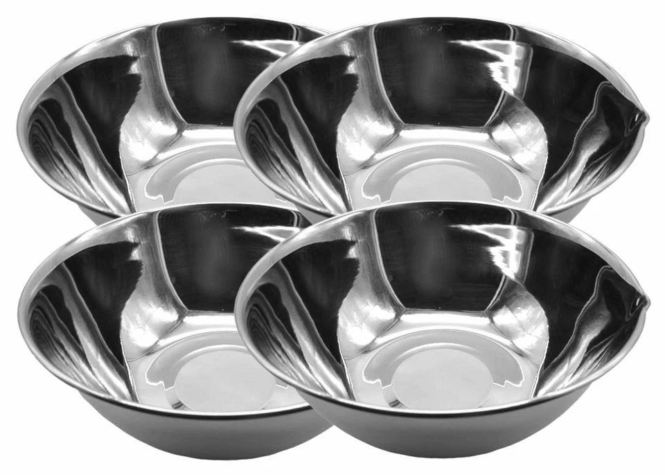 4x Edelstahl Schüssel 27cm Rührschüssel Salatschüssel Servierschüssel Schale - Bild 1 von 1