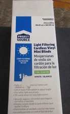 Project Source Light Filtering Cordless Vinyl Mini Blinds 23" W x 64" L - NEW