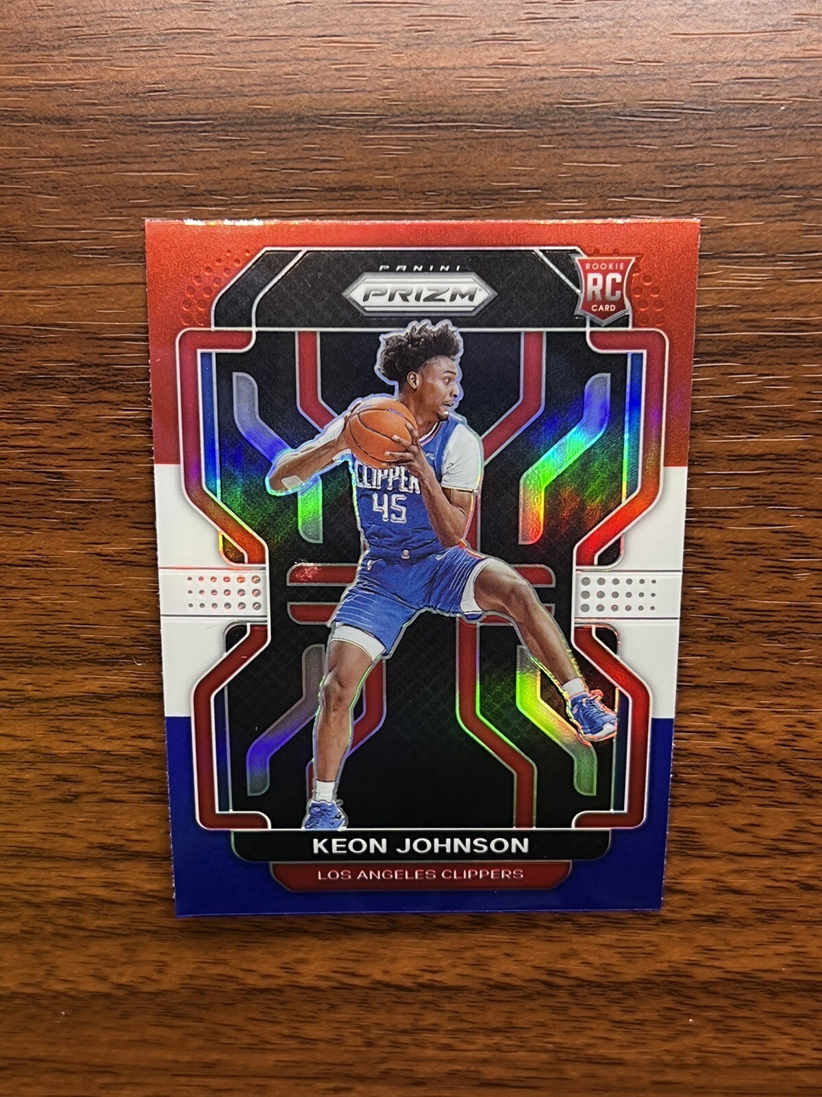 2021-22 Prizm Keon Johnson RED WHITE BLUE ROOKIE SP #326 Panini Clippers RC