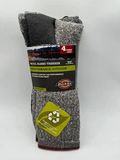 4 PAIR MENS DICKIES THE TREKKER PERFORMANCE OUTDOOR WOOL BLEND CREW SOCK