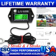 Gas Engine Digital Tachometer/Hour Meter with Adjustable Resettable Job Timer