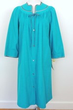 Vintage Evelyn Pearson M Robe Vintage Velour Light Weight Warmth Turquoise