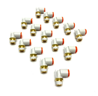 SMC KQ2L07-34AS Male Elbow Fitting 1/4'' OD Tube 1/4'' NPT LOT OF 15