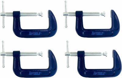 C Clamp 4 Pack Taytools 4'' Malleable Steel Frame Power Coat Acme Threads 465067