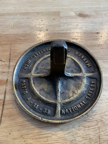 Dr Pepper Sidewalk Marker SOLID BRASS Patina Man Cave Soda Cola Beer Collector - Picture 9 of 12