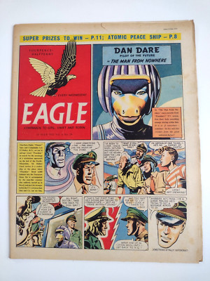Eagle Comic Vol 6 No 28 15 July 1955 Dan Dare Atomic Peace Ship Cutaway Vintage