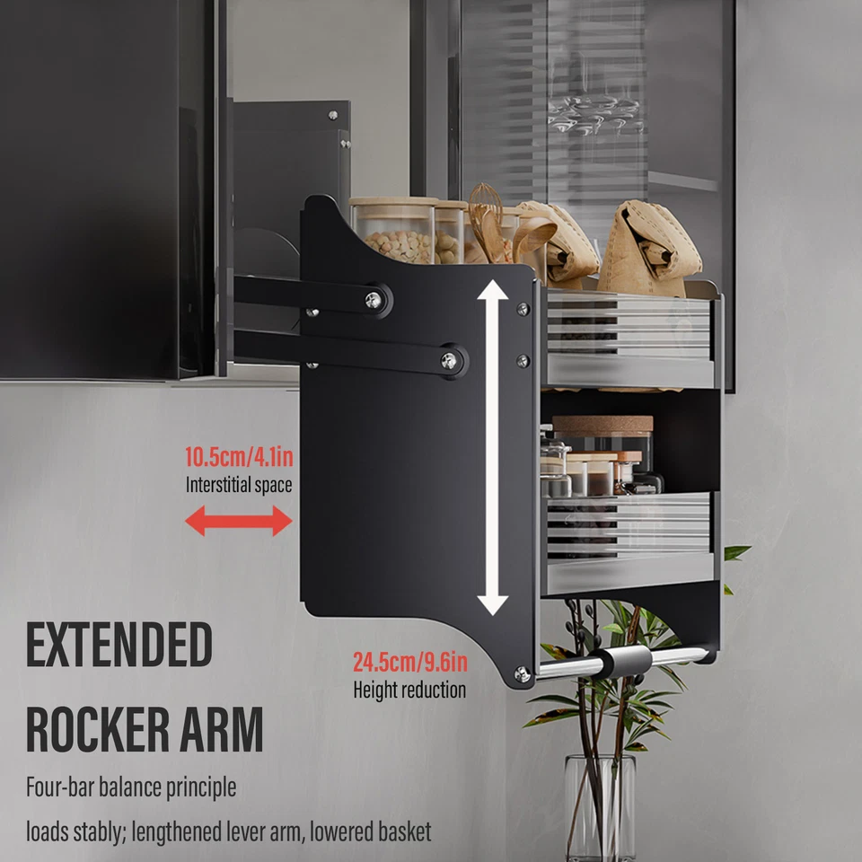 Estante de cocina extraíble gabinete superior 2 niveles gabinete organizador estante Foto 4 de 4