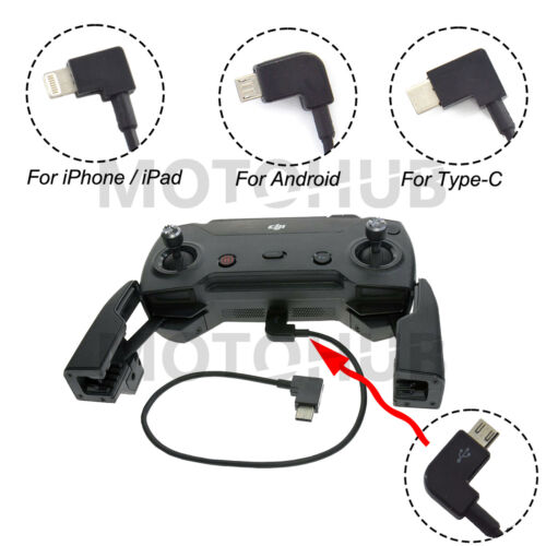 Micro USB Cable OTG 90° for DJI Spark, Mavic 2 Pro, Zoom, Air Control Controller - Afbeelding 1 van 15