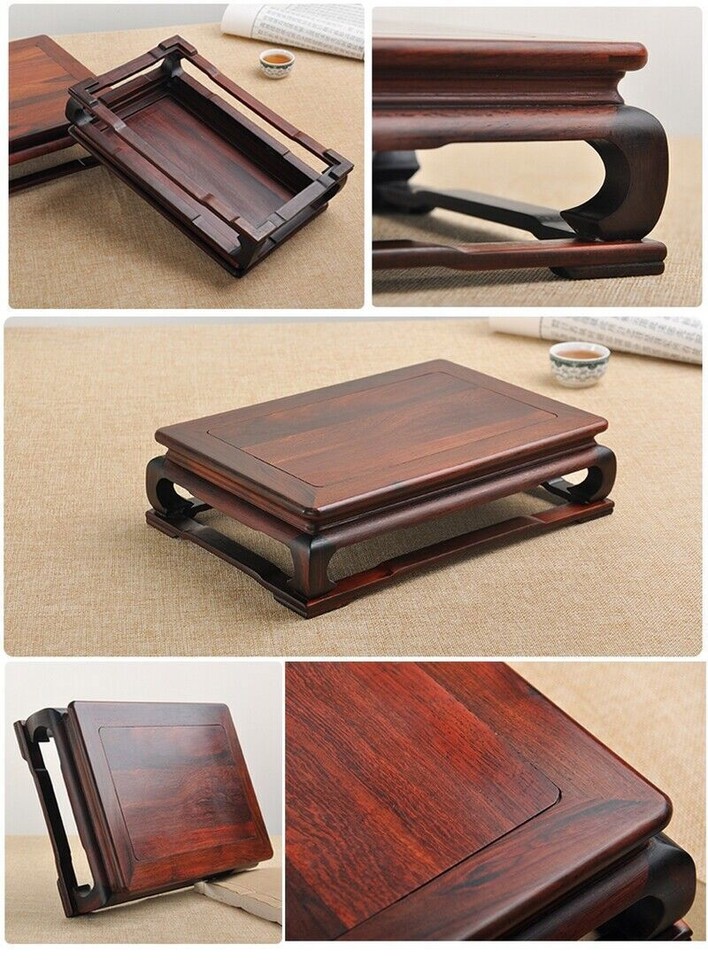 Chinese Natural Rosewood Wooden Table Rack Coffee Tea Laptop Leisure ...