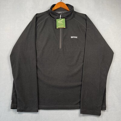 Regatta Great Outdoors Sweatshirt Fleece Men s XXXL Black Pullover 1/4 Zip NWT