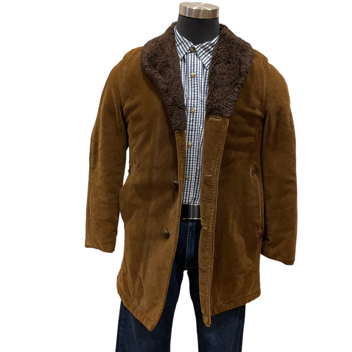 S/M Vtg Mod Retro Atomic Corduroy Shawl Collar Coat Jacket Hippy