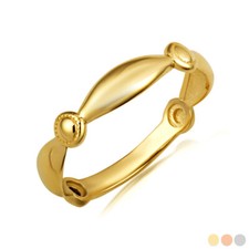 Gold Marquise and Beaded Circle Eternity Band...