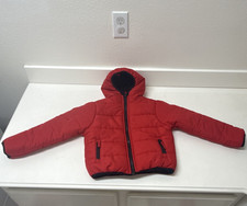 Roebuck Co. Red Hooded Puffer Jacket Full Zip Quilted Kids M/M 5/6