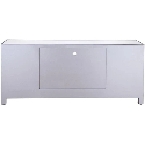 Elegant Decor Modern 60" Mirrored Crystal Fireplace TV Stand in Antique Silver - Picture 5 of 10