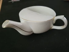 Large Porcelain Invalid Feeder White With Gold Trim