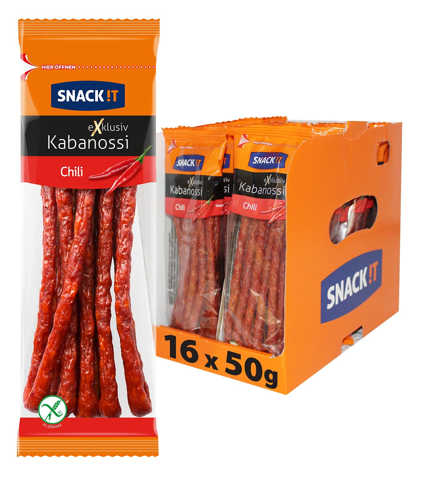 Tarczyński Snack It Exclusive Chilli Kabanos Sausage 50 g (Pack of 16)