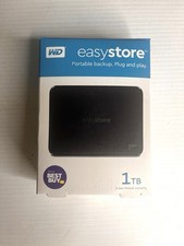 Open Box - WD easystore 1TB, USB 3.0, Portable Hard Drive - Black