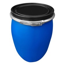 120 L Weithalsfass Kunststoffdeckelfass mit Spannring, Blau, UN Zulassung