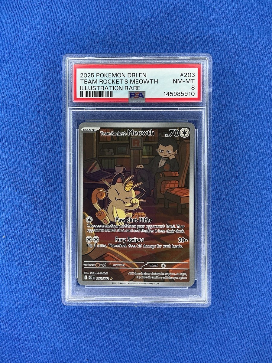 Team Rocket's Meowth 203/182 Sv10: Destined Rivals Holo for sale
