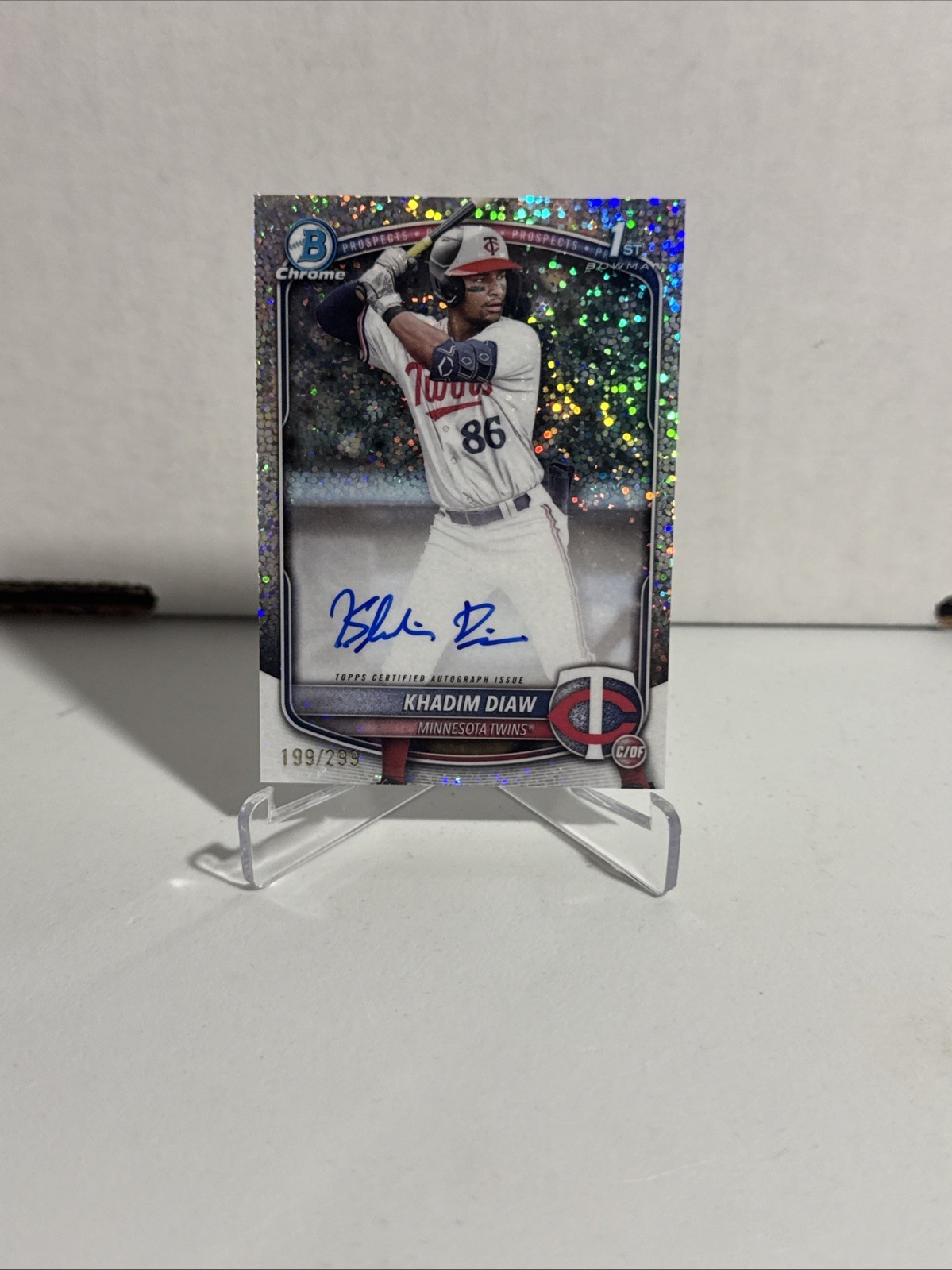 2025 Bowman Chrome Speckle Refractor #/299 Khadim Diaw Auto #CPA-KDW GS1