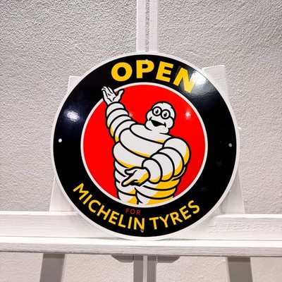 Michelin Bibendum  Open for Michelin Tyres  Heavy Metal Sign   30 cm (11.8 )