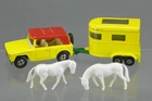 Vintage 1969 Matchbox Superfast No.18 Field Car No.43 Pony Trailer w/ Horses Lot