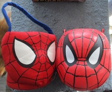 2 SPIDER-MAN HALLOWEEN/EASTER Candy Treat BUCKETS Plastic, PLUSH Trick or Treat