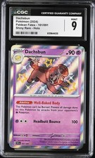CGC 9 MINT Dachsbun 161/091 Paldean Fates Shiny Holo Rare Pokemon on eBay